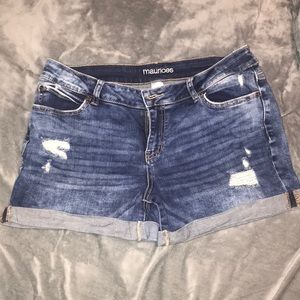 Maurices Deconstructed Denim Shorts